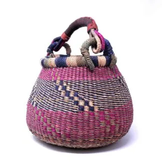 Small Bolga Pot Basket - Mixed Colors