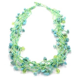 Chunky Stone Necklace - Seafoam Greens - Lucias Imports (J)