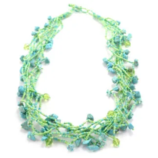 Chunky Stone Necklace - Seafoam Greens - Lucias Imports (J)