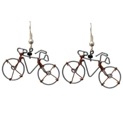 Recycled Wire Bicycle Earrings - Set of 10