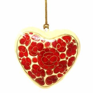 Handpainted Ornament Floral Heart