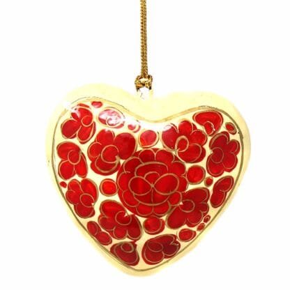 Handpainted Ornament Floral Heart