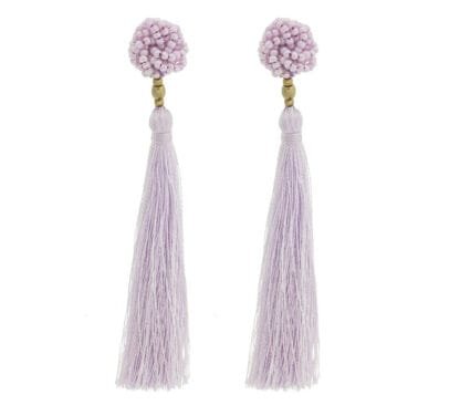 The Rosette Tassel Earring, Seashell - Aid Through Trade