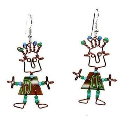 Set of 10 Dancing Girl Phone Card Earrings