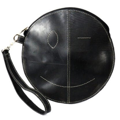 Recycled Rubber Small Round Wristlet