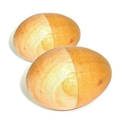 Set of 2 Wood Egg Shaker - J044