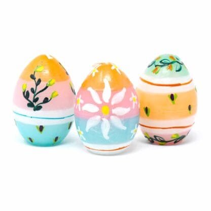 Hand-Painted Oval Votive Candles, Boxed Set of 3 (Imbali Design)