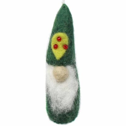 Christmas Ornament: Gnome, Green - Global Groove (H)