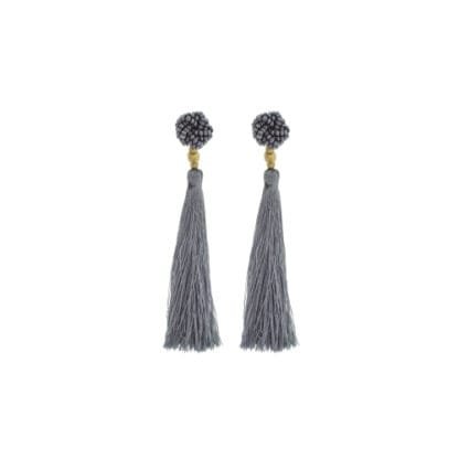 The Rosette Tassel Earring, Steel - Aid Through Trade