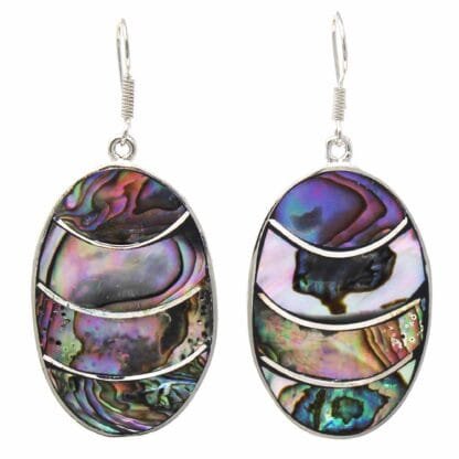 Banded Abalone Oval Earrings