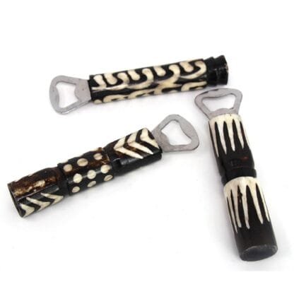 African Batik Bone Bottle Opener, Mixed Designs