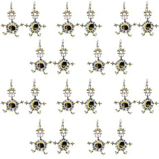 Set of 10 Dancing Tusker Dangle Earrings