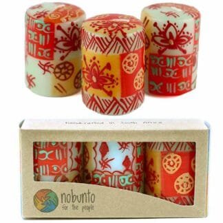 Hand Painted Candles in Owoduni Design (box of three) - Nobunto