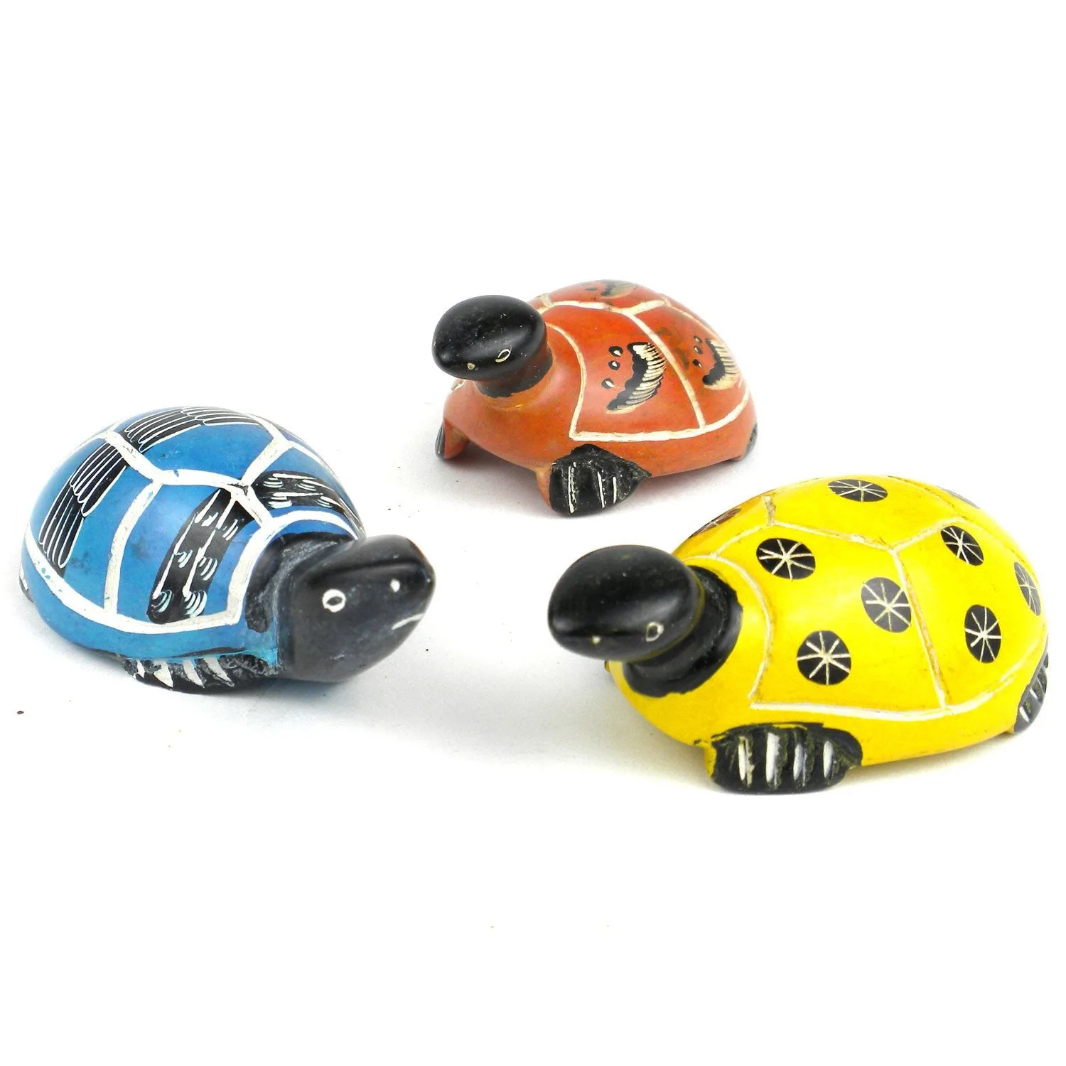 Set of Three Soapstone Mini Turtle 3.5 inches