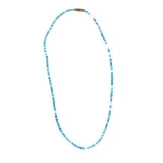 Single Strand Maasai Bead Necklace, Blue with White Accent Beads