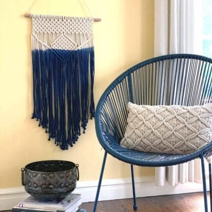 Macrame Wall Hanging in Blue