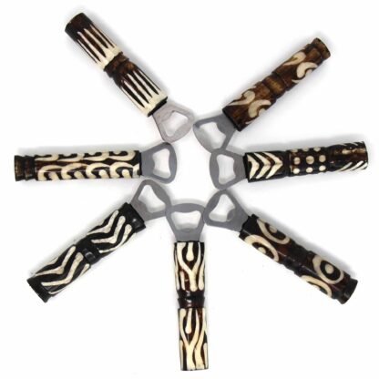 African Batik Bone Bottle Opener, Mixed Designs - Image 11