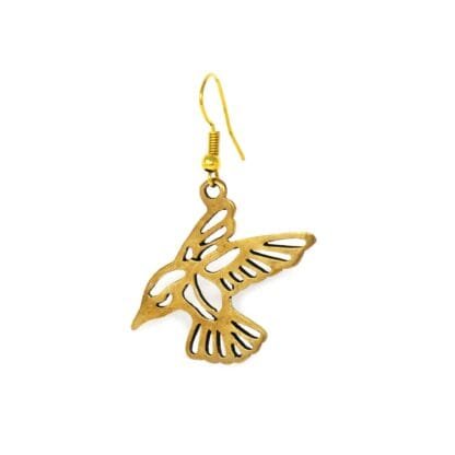 Pair of Birds in Tumbaga Gold Drop Earrings - Image 4