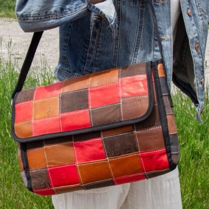 Leather Reclaimed Label Butler Bag - Image 2