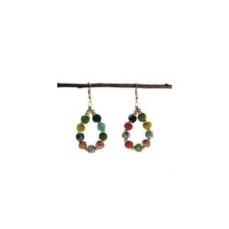 Kantha Beaded Teardrop Earrings - WorldFinds