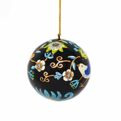 Handpainted Birds with Flowers Ornament, Set of 2 - Image 7