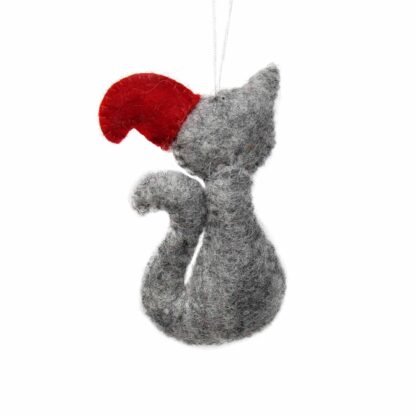 Hand Felted Christmas Ornament: Cat - Global Groove (H) - Image 2