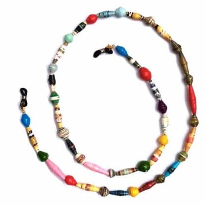 Face Mask/Eyeglass Paper Bead Chain, Colorful Mixed Shapes - Image 7