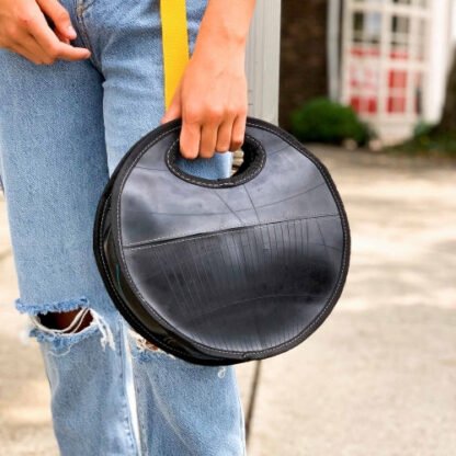 Recycled Rubber Round Handbag - Image 5