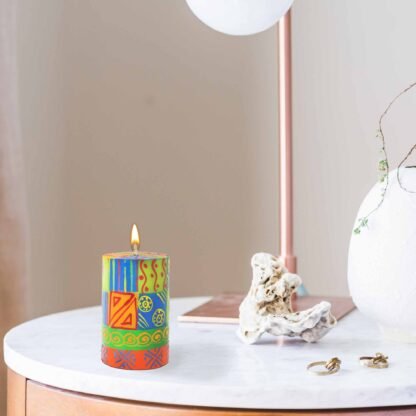 Single Boxed Hand-Painted Pillar Candle - Shahida Design - Nobunto - Image 6