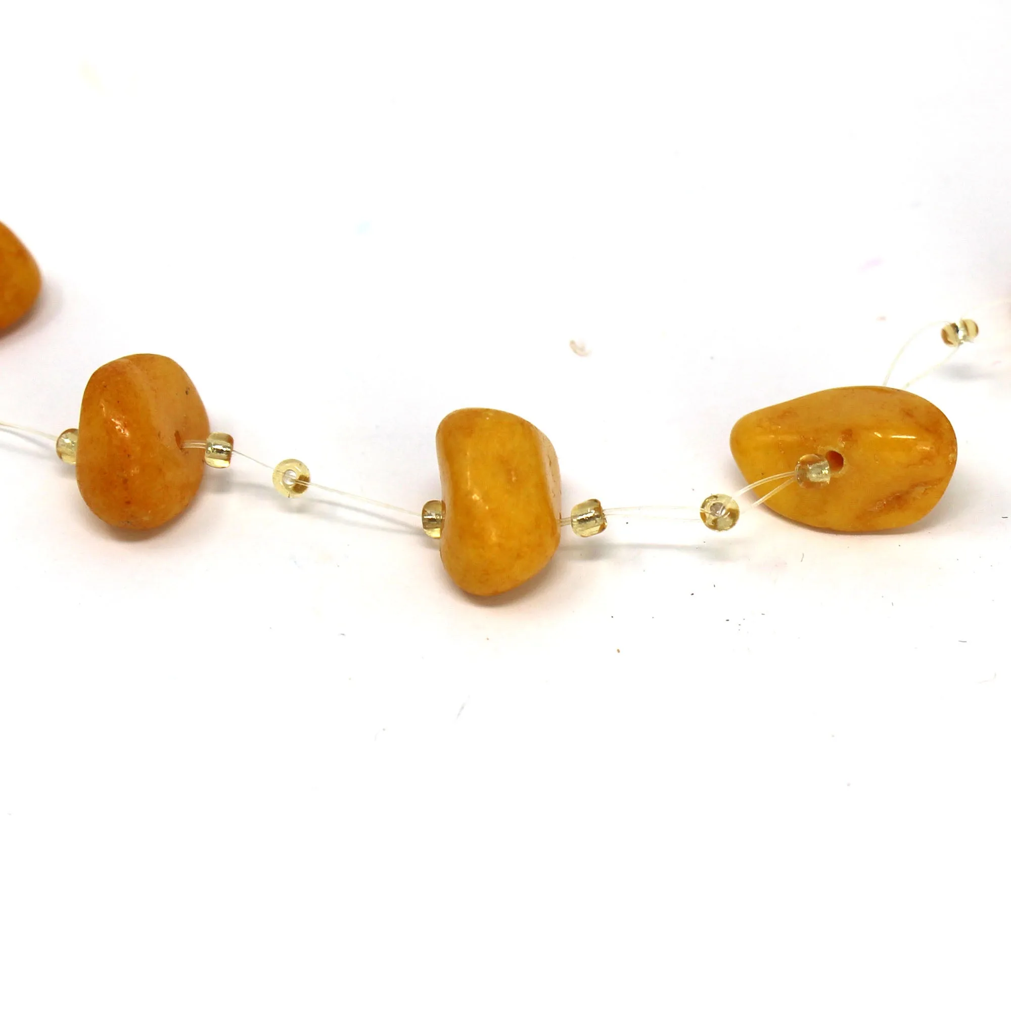Floating Stone & Maasai Bead Necklace, Pumpkin Spice - Image 3