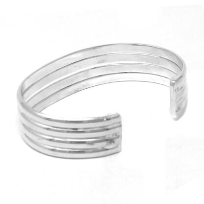 Alpaca Silver Overlay Cuff Bracelet - Four Bar Design - Image 2