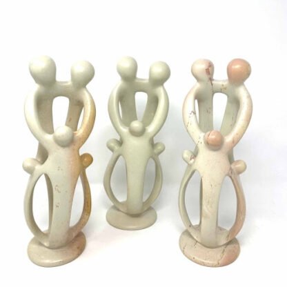 Natural Soapstone Family Sculpture - 2 Parents, 3 Children - Smolart - Image 4