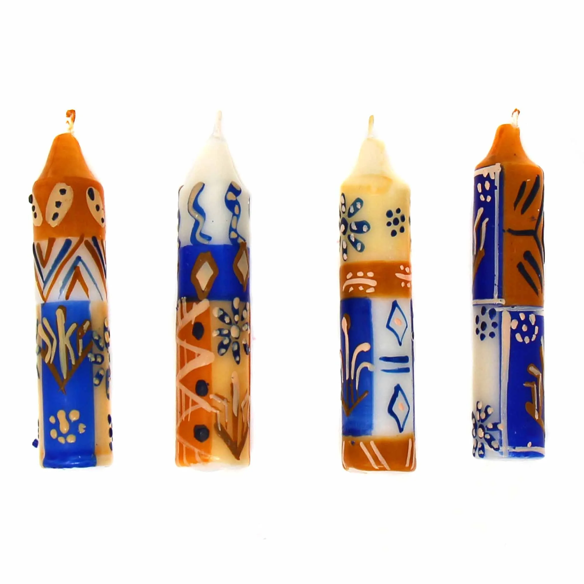Hand-Painted 4" Dinner or Shabbat Candles, Set of 4  (Durra Design) - Image 2