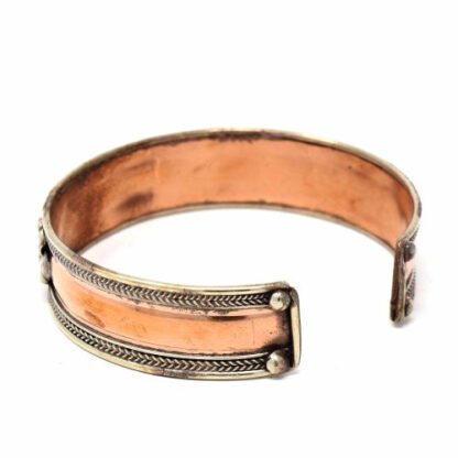 Copper and Brass Cuff Bracelet: Healing Shiva - DZI (J) - Image 3