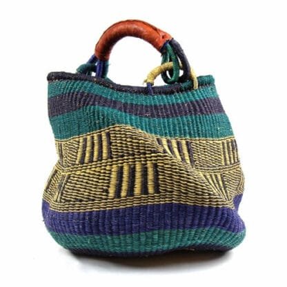 Bolga Pot Design Market Basket, Mixed Colors - Image 3