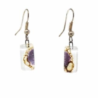Coffee Bean Design Small Glass Earrings - Tili Glass