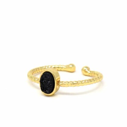 Ring: Black Druzy Agate Stone - Starfish Project - Image 2