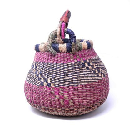 Small Bolga Pot Basket - Mixed Colors - Image 7