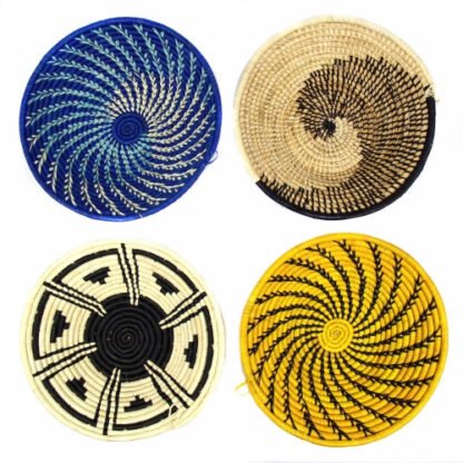 Woven Sisal Fruit Basket, Blues - Image 3