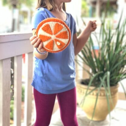 Handmade Felt Fruit Coin Purse - Orange - Global Groove (P) - Image 2