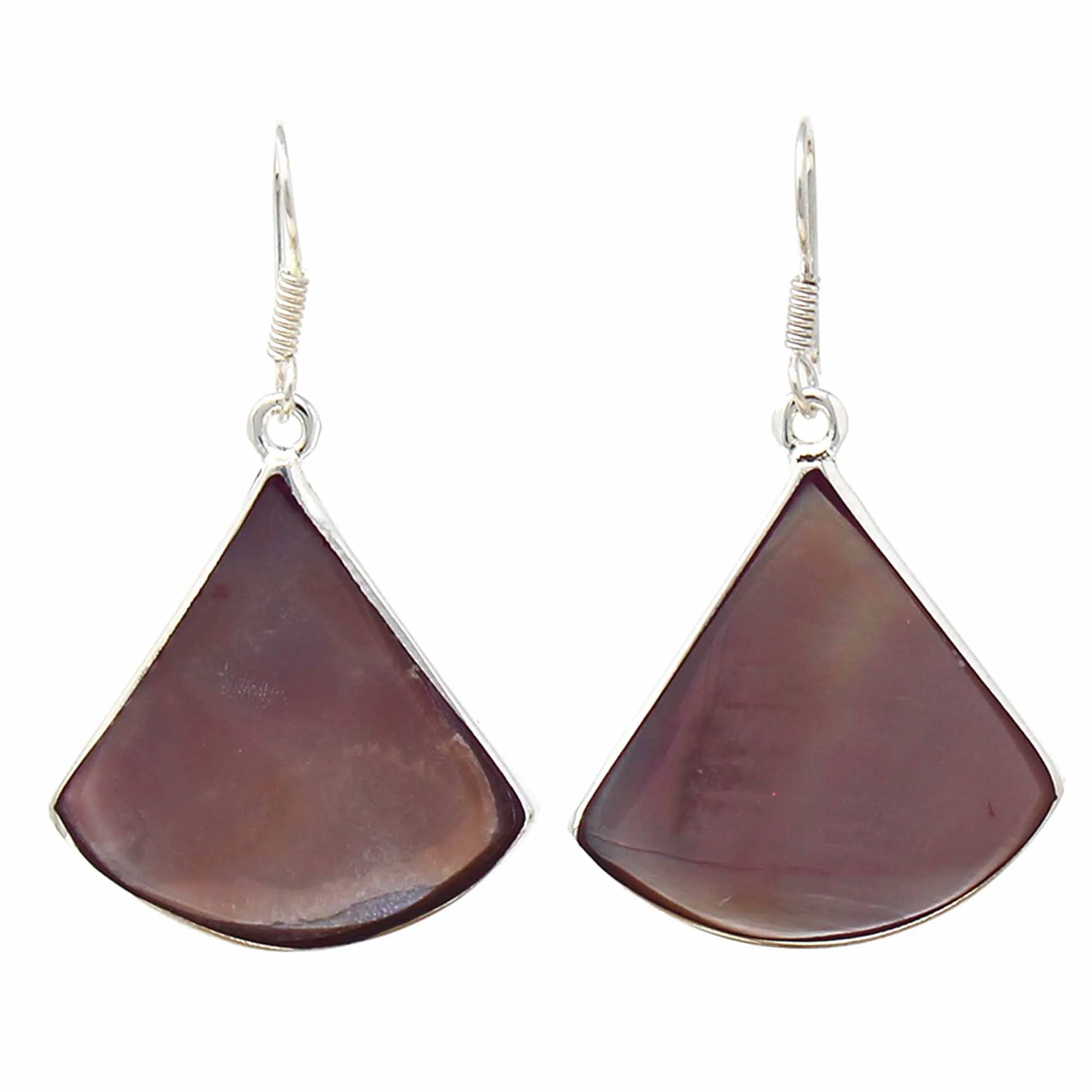 Pink Clam Shell Fan Drop Earrings - Image 3