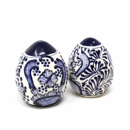 Encantada Handmade Pottery Spice Shakers, Blue Flower - Image 4