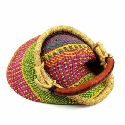 Bolga Pot Design Market Basket, Mixed Colors - Image 10