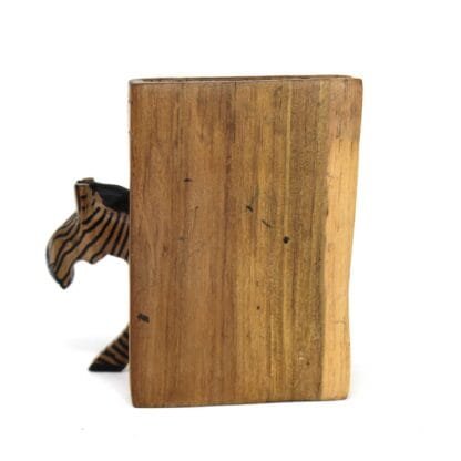 Carved Wood Zebra Book Ends, Set of 2 - Image 6