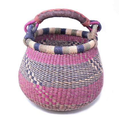 Small Bolga Pot Basket - Mixed Colors - Image 8