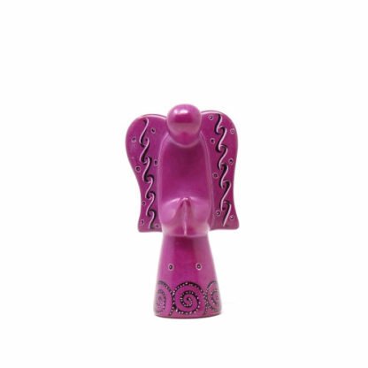 Soapstone Angel Sculptures, Fushia - Image 5