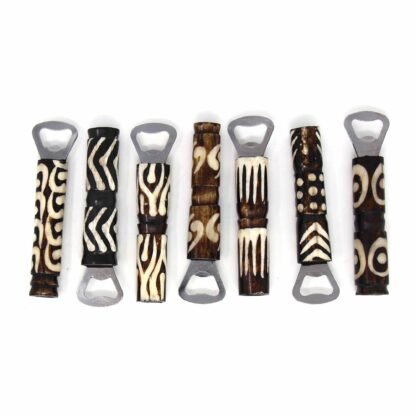 African Batik Bone Bottle Opener, Mixed Designs - Image 10