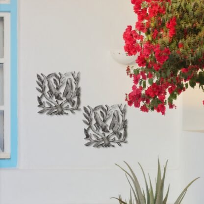 Pair of Square Tree of Life Haitian Steel Drum Wall Art - Image 4