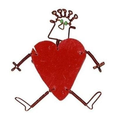 Set of 10 Dancing Girl Heart Body Pins in Red - Creative Alternatives - Image 3