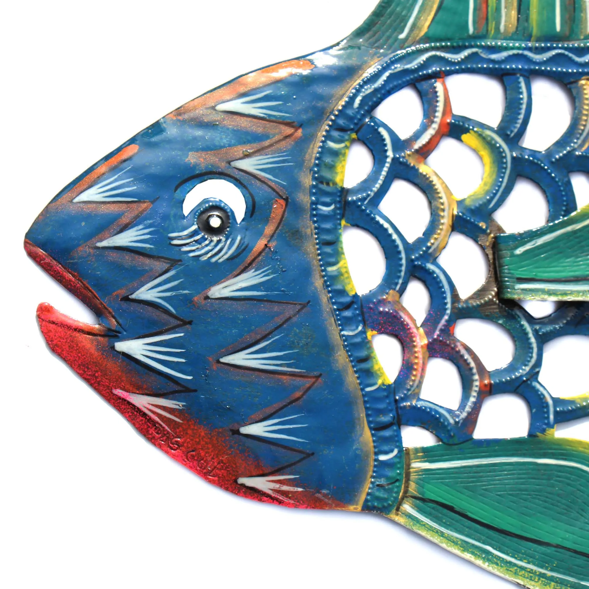 24 inch Painted Fish & Shell - Caribbean Craft - Image 2